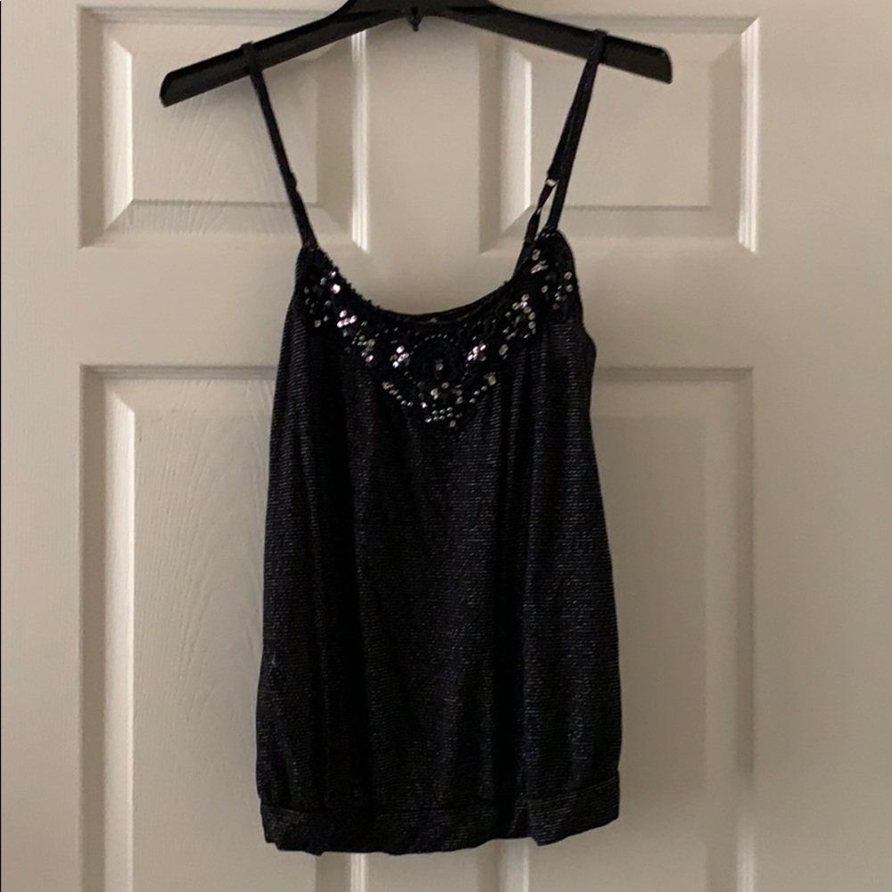 Back and silver tank top